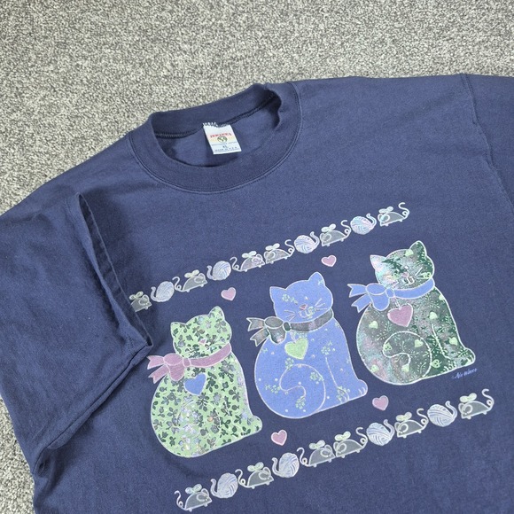 Jerzees Other - Vintage Jerzees T-Shirt Size XL‎ Heavyweight Cotton Cat Iridescent Made in USA